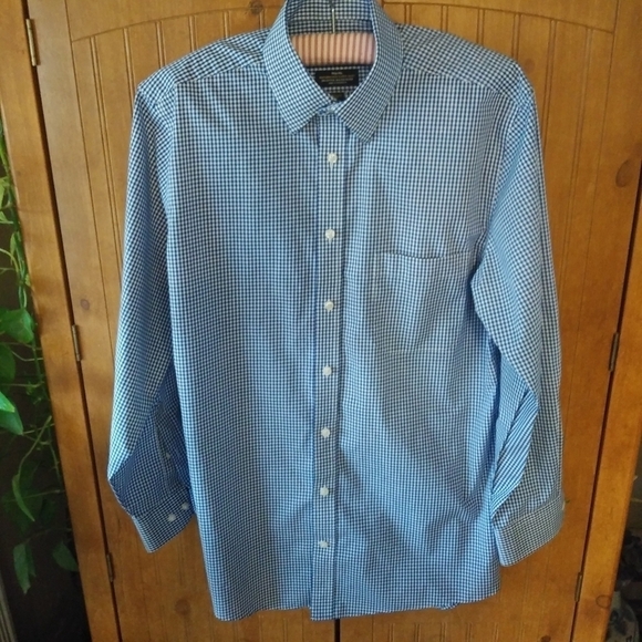 STAFFORD Mens Dress Travel Long Sleeve  Shirt - Picture 1 of 6